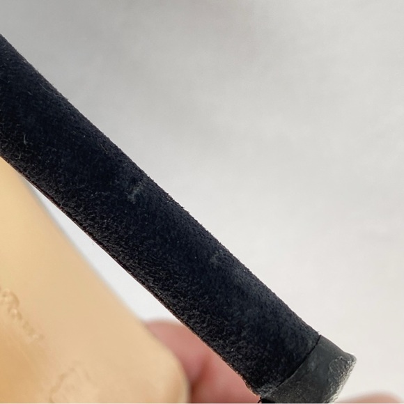 GIANVITO ROSSI CLEAR PLASTIC BLACK SUEDE SLINGBACK ANKLE STRAP POINTY TOE HEELS - Picture 9 of 13